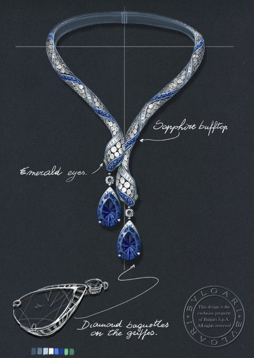 Colar Serpenti Sapphire Echo da Bulgari